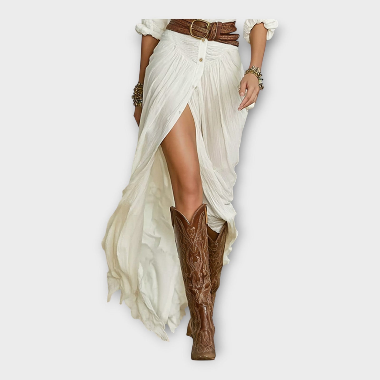 Vestido longo com elegância boémia