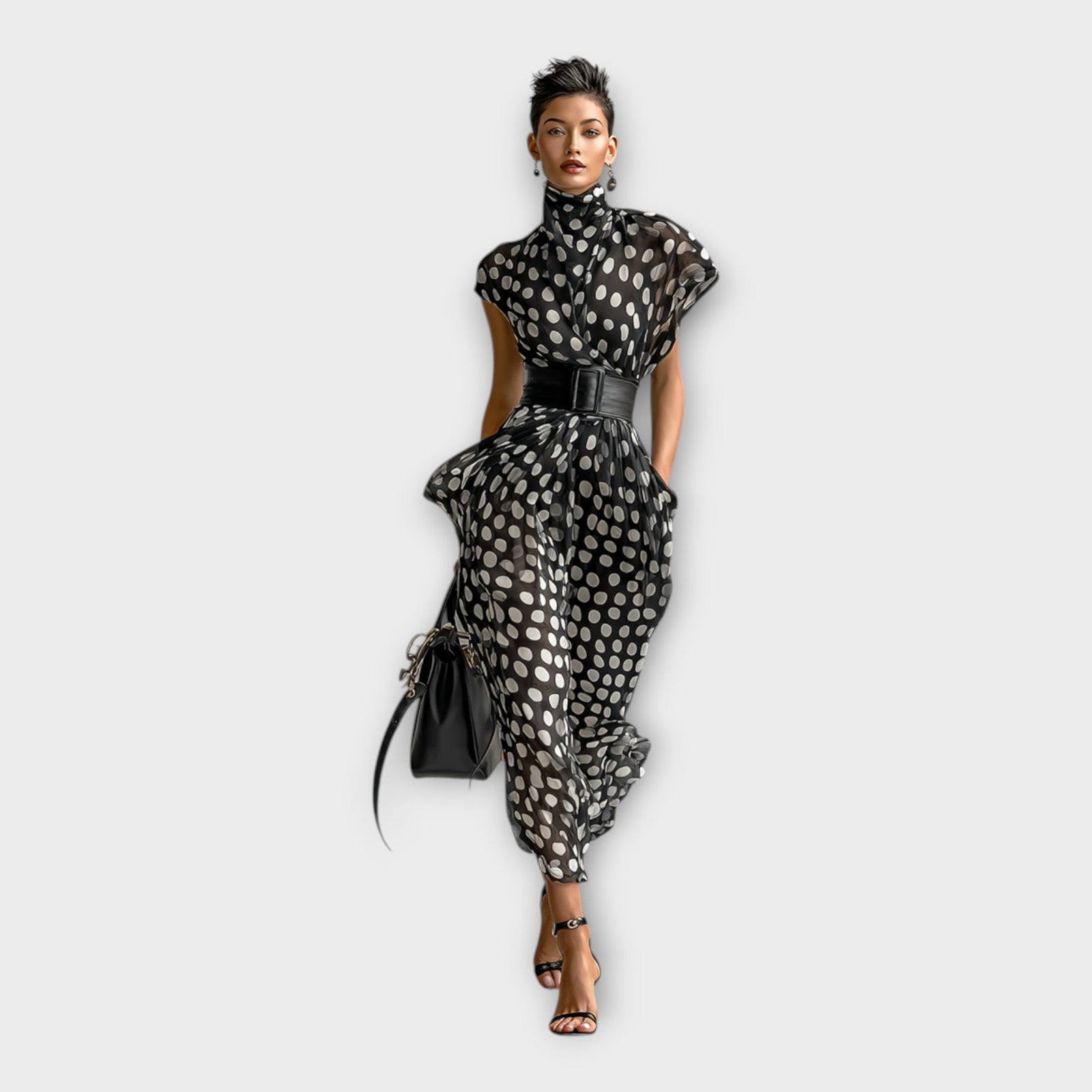 Vestido longo com estética refinada e atemporal