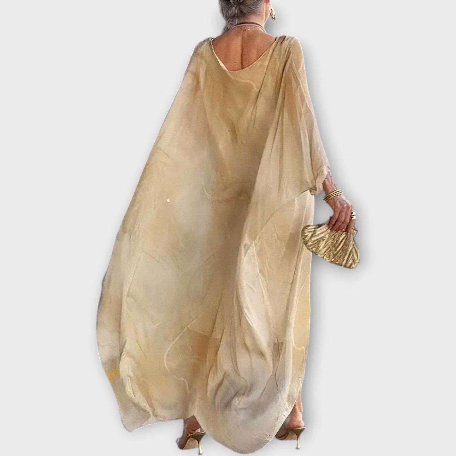 Caftan Maxi com Textura Transparente