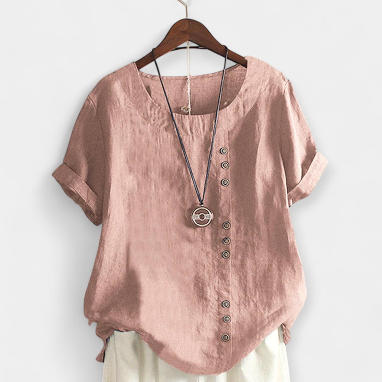 Camisola de Manga Curta com Botões