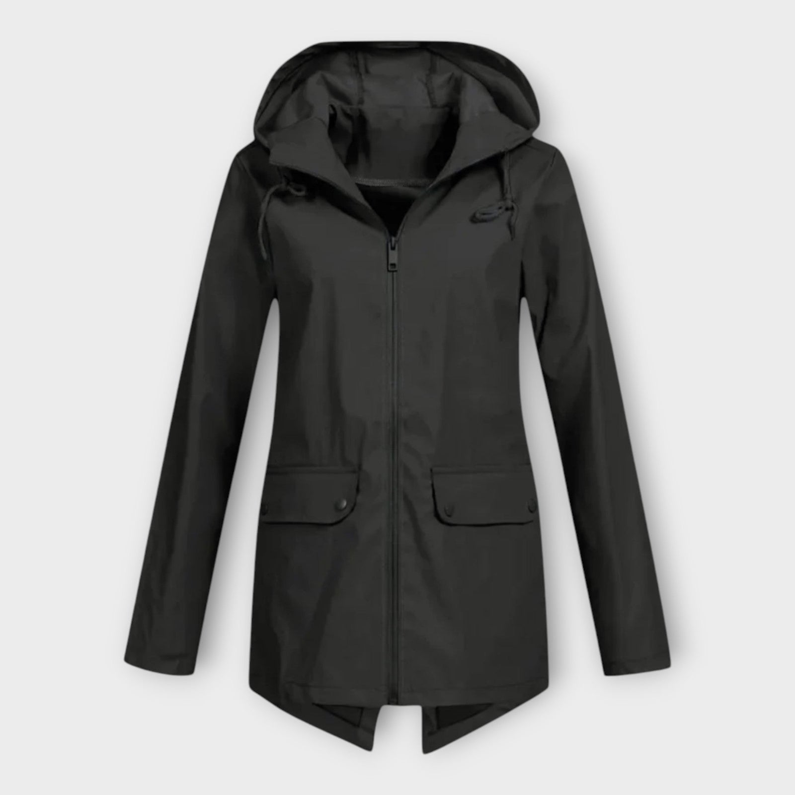 Casaco Elegante Impermeável com Capuz