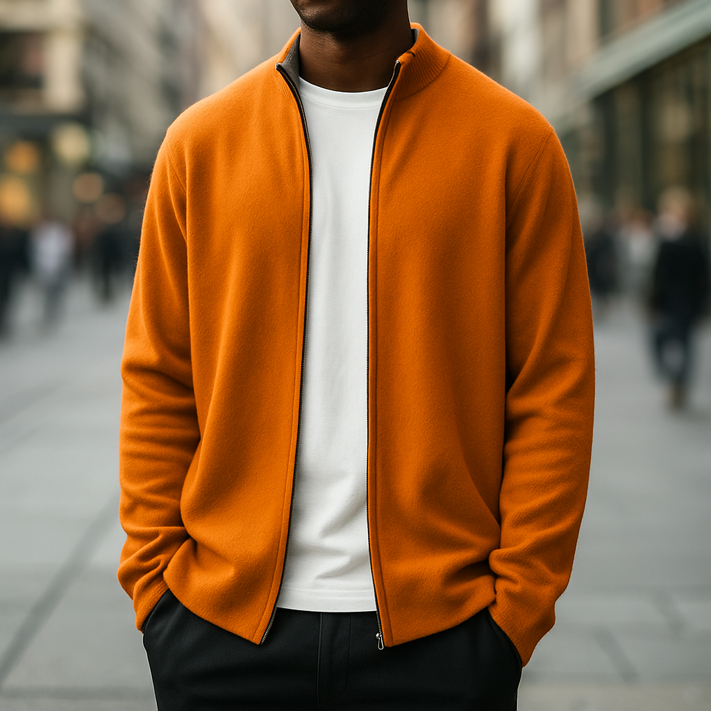 Pedro | Casaco de Malha em Caxemira com Fecho de Correr