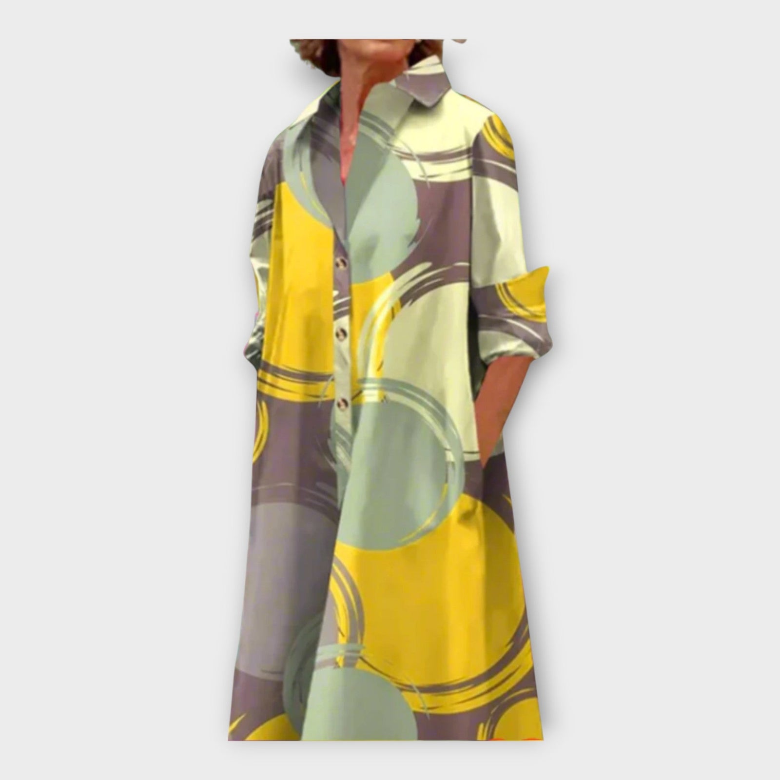 Vestido Artesanal com Padrão Geométrico