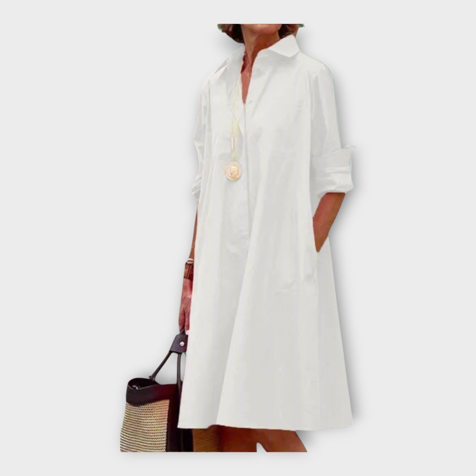 Vestido Artesanal com Padrão Geométrico