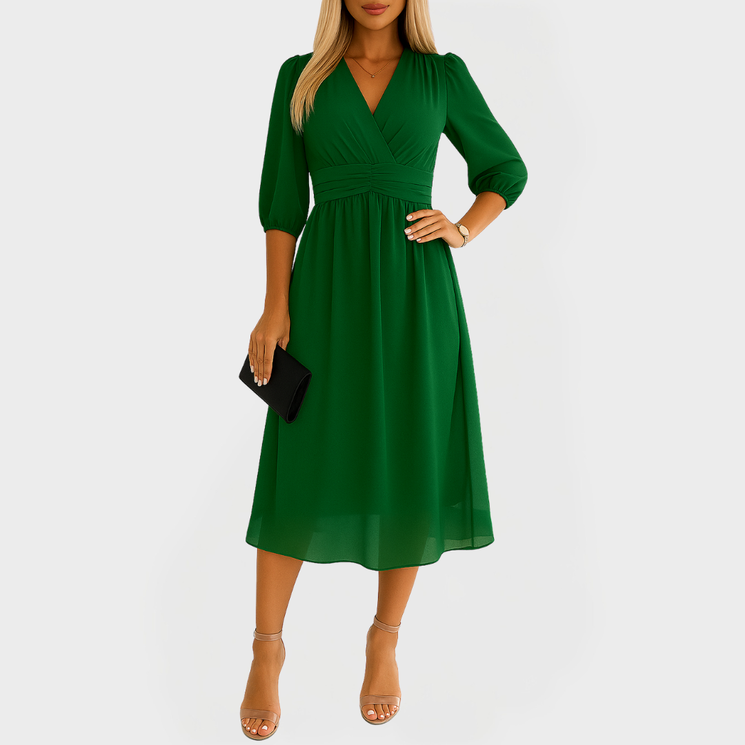 Vestido Arejado de Chiffon de Seda para Aparições Elegantes