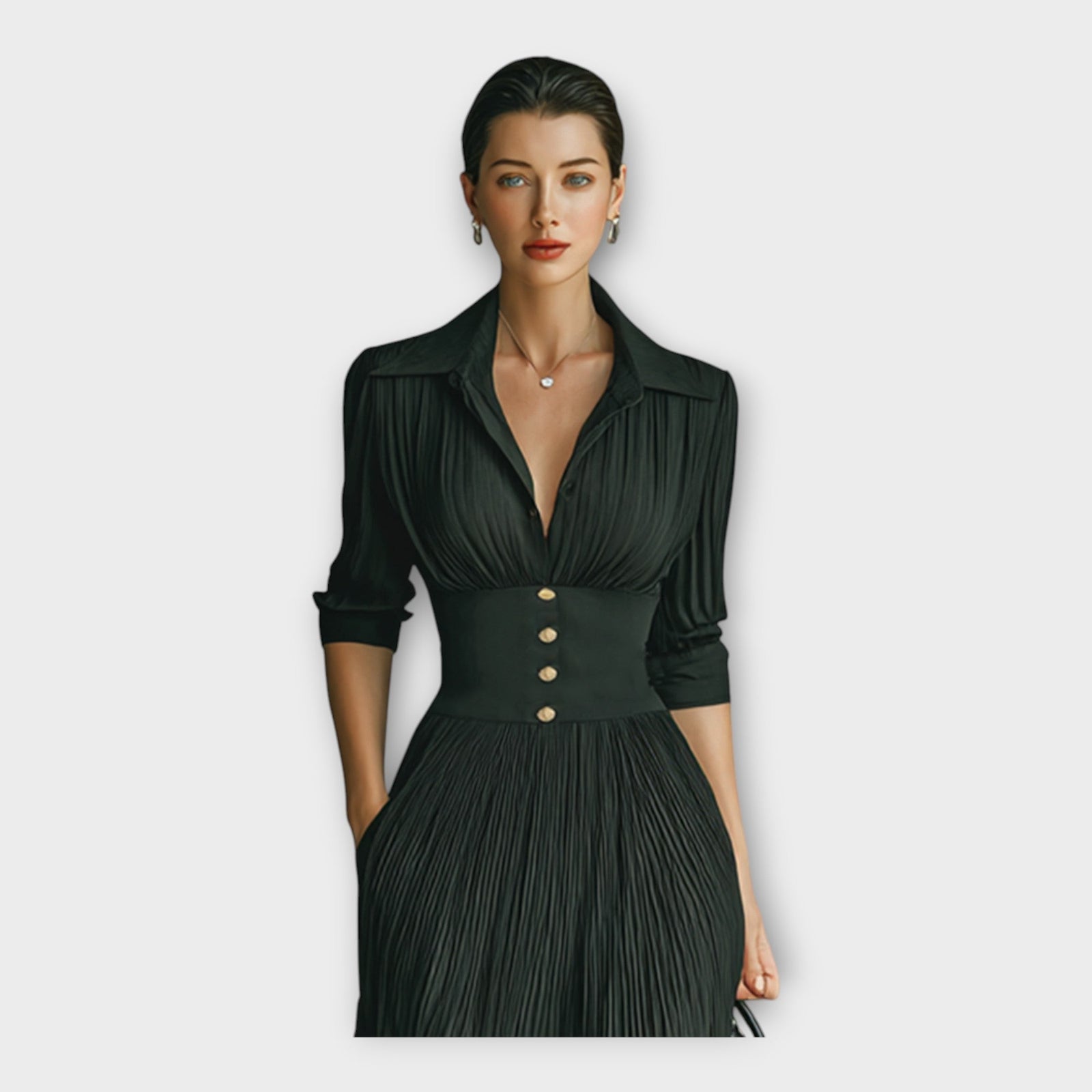 Vestido longo com elegância refinada