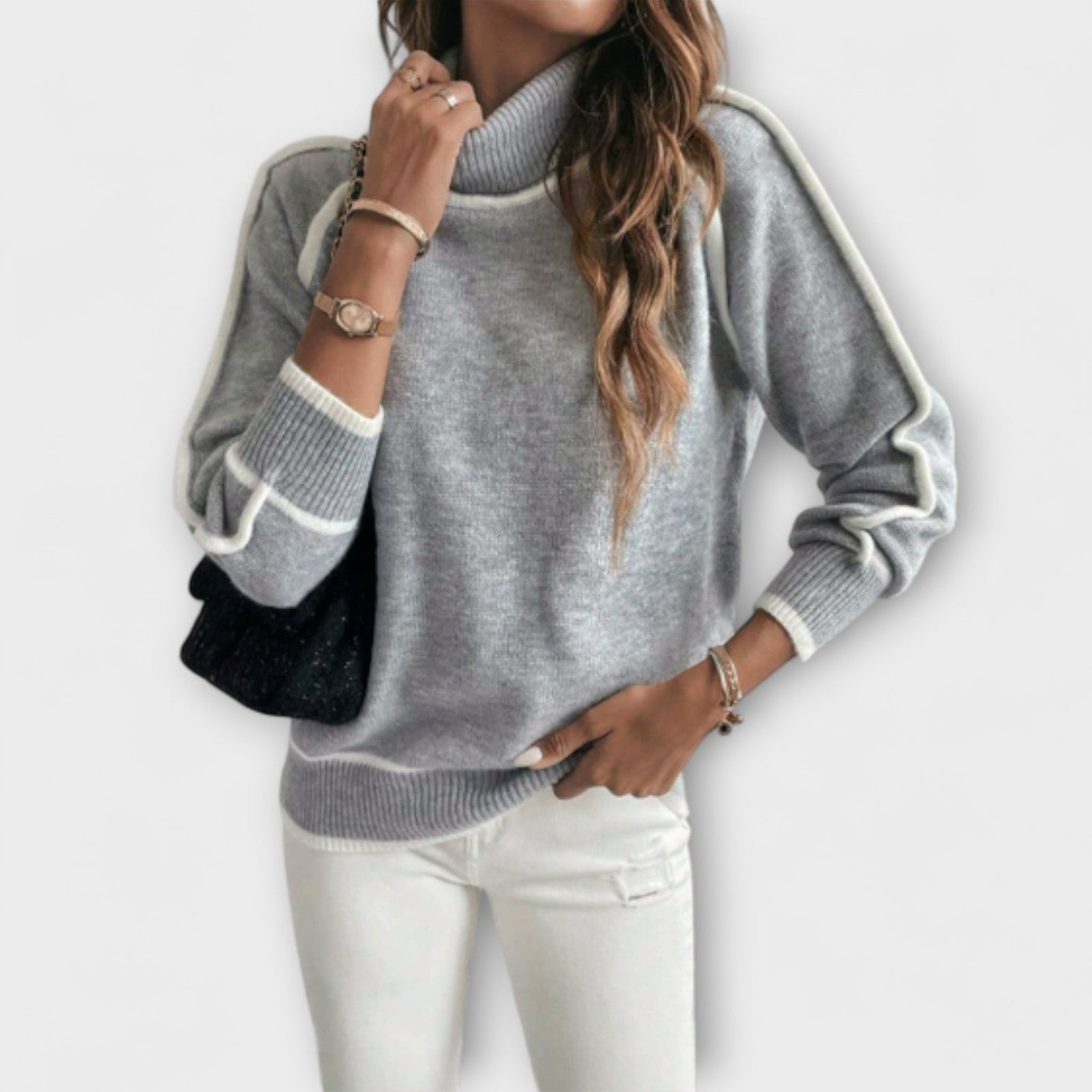 Aurora - Pulôver Confortável com Gola Alta