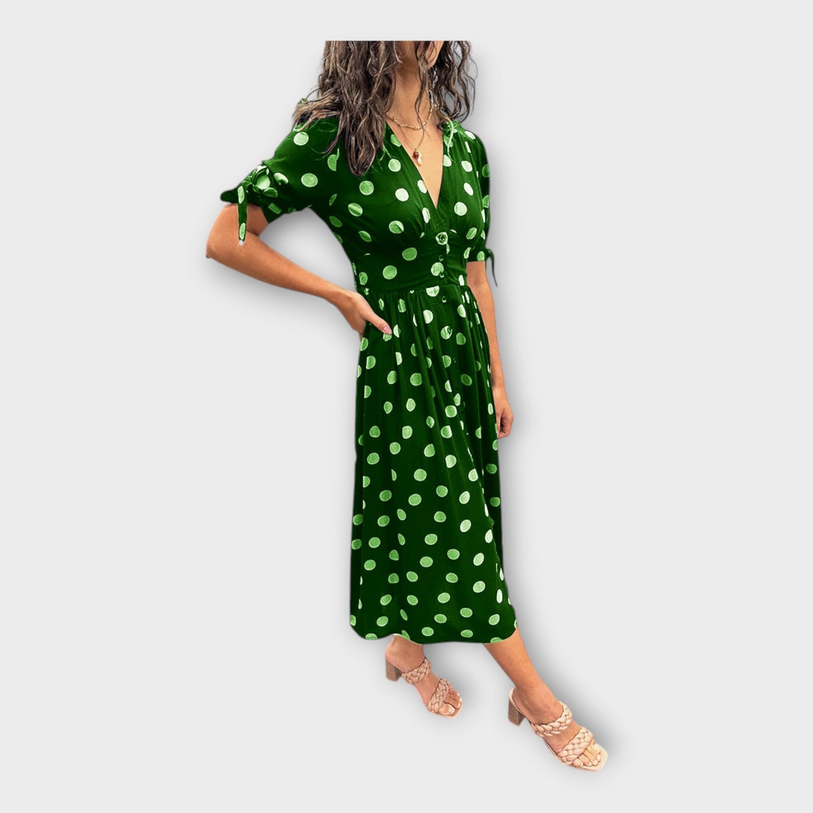 Vestido elegante com padrão moderno e sofisticação intemporal