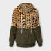 Lea - Fleece com capuz em padrão de leopardo