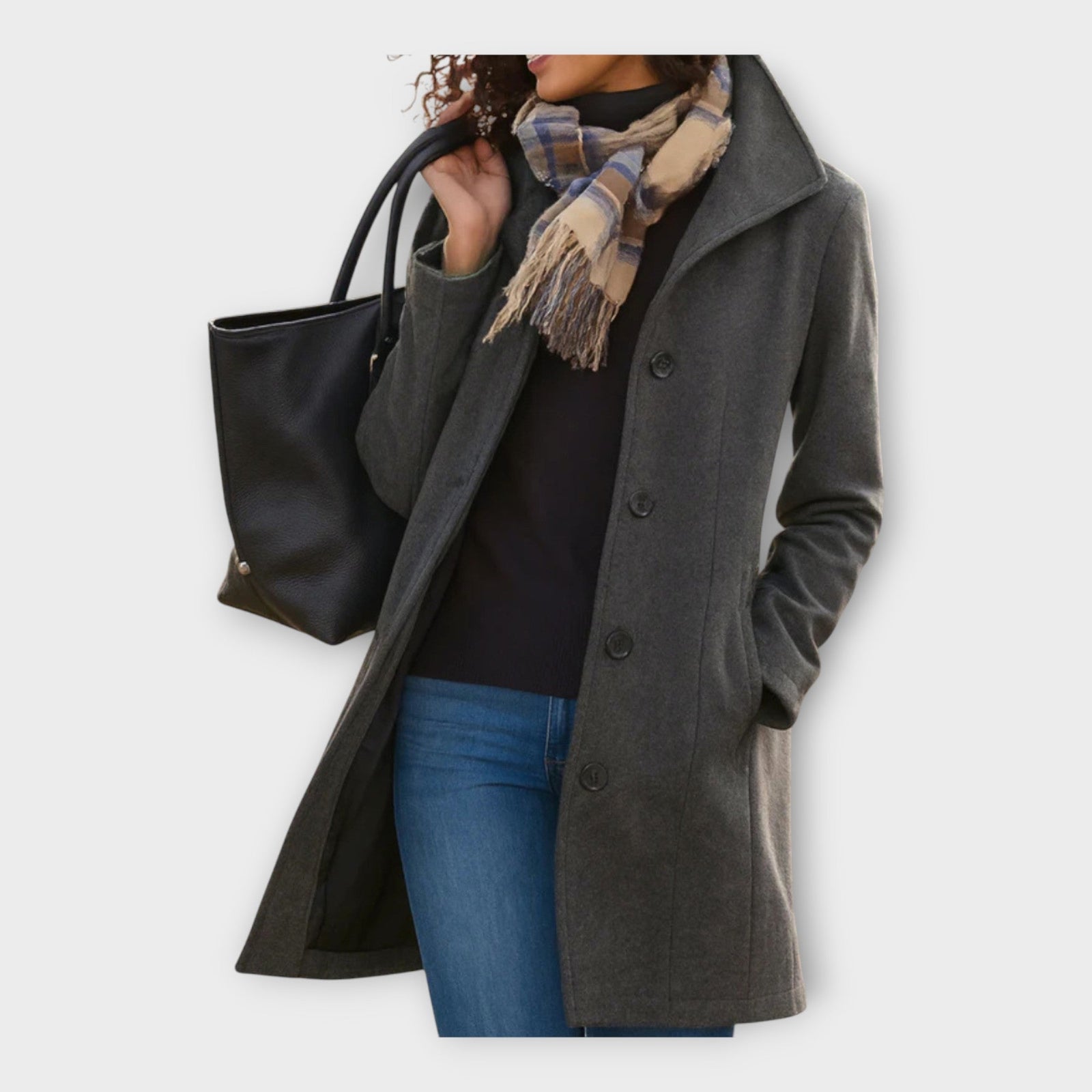 Casaco de Lã Elegante com Botões