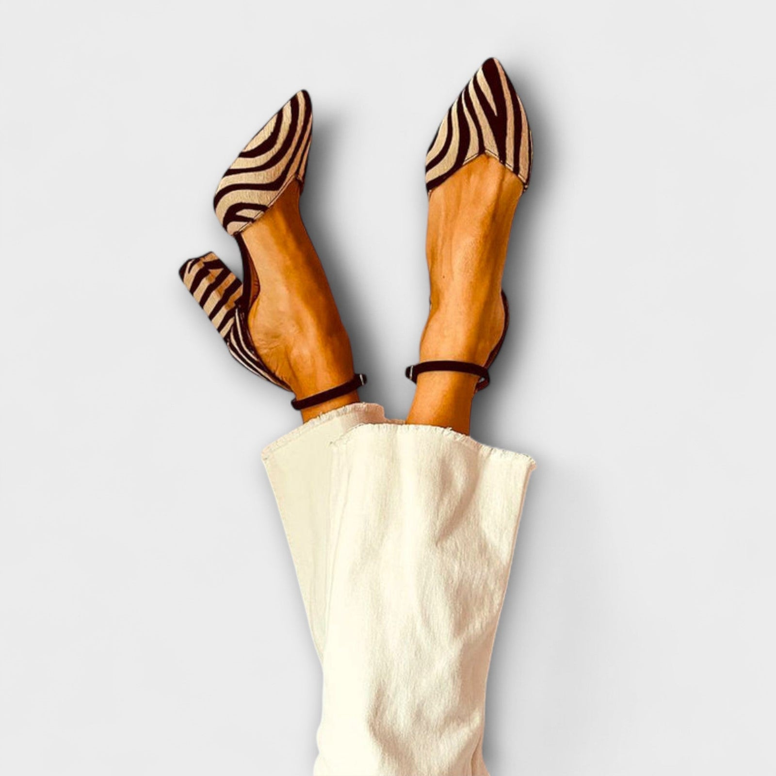 Zebrina – Sapatos de salto com padrão de zebra