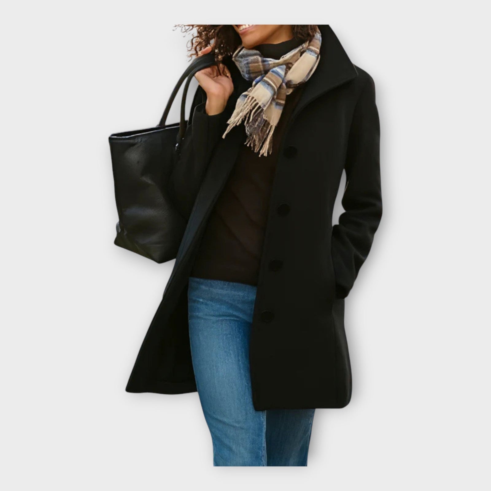 Casaco de Lã Elegante com Botões