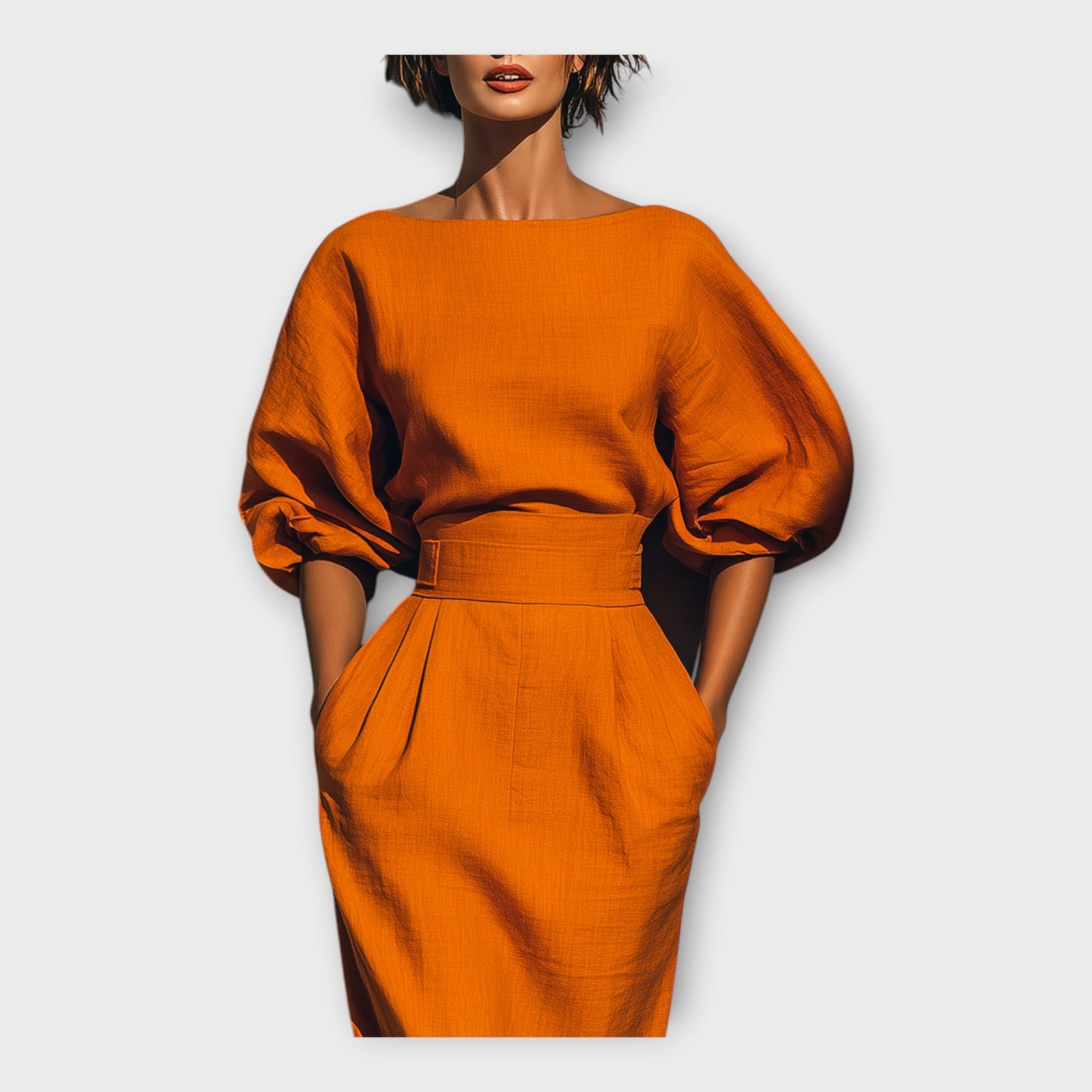 Vestido elegante com design refinado e estética minimal