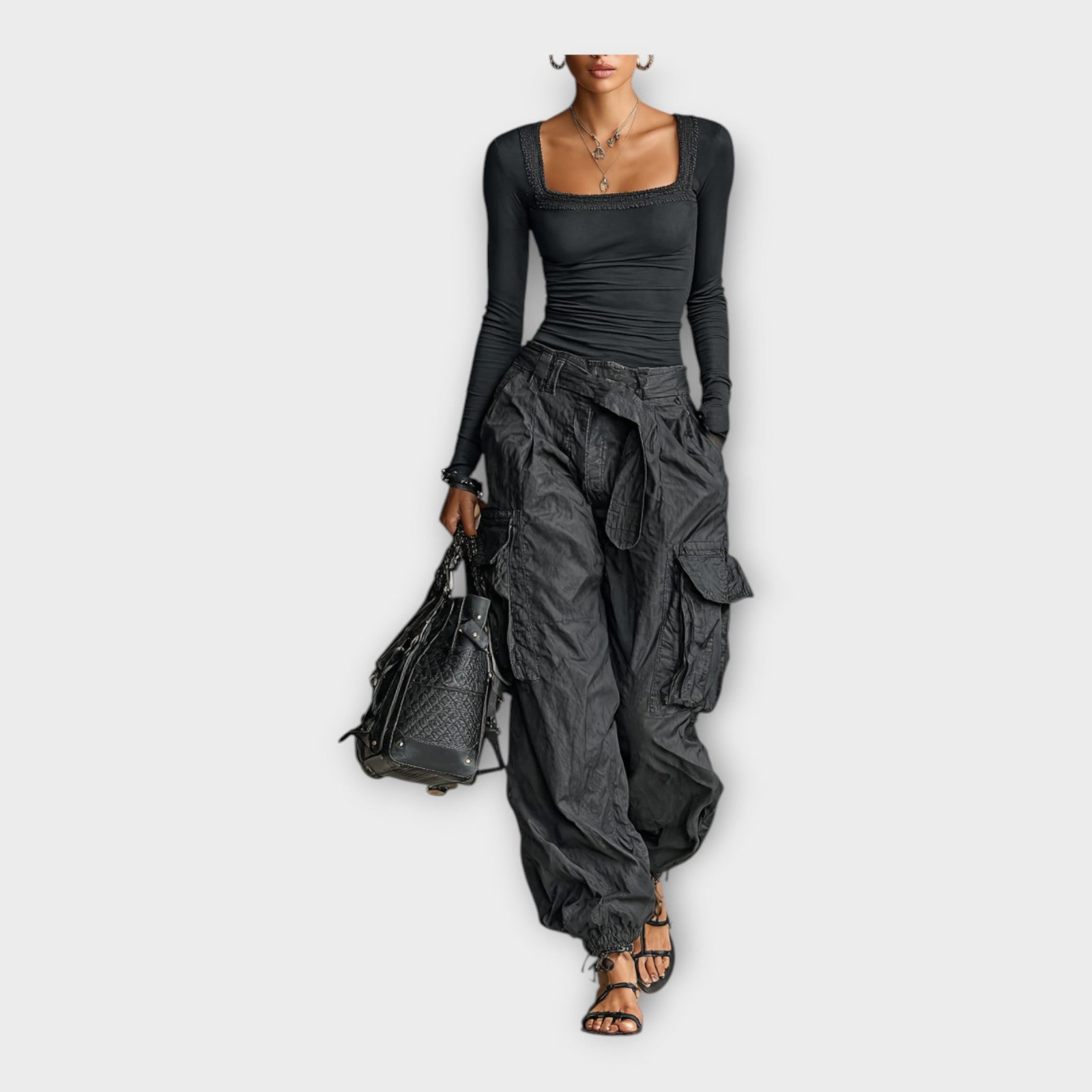 Calças cargo com conforto moderno