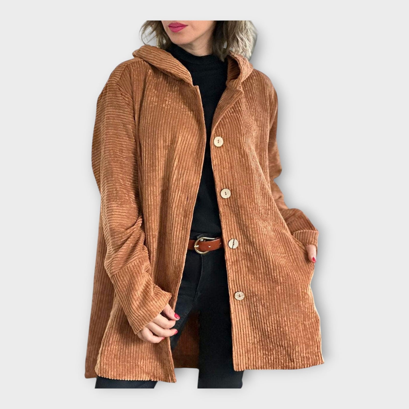 Casaco Longo Diário com Capuz