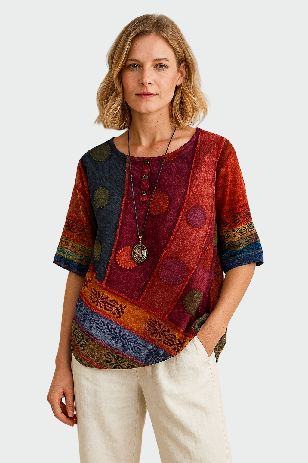 Camisola suave com design artístico