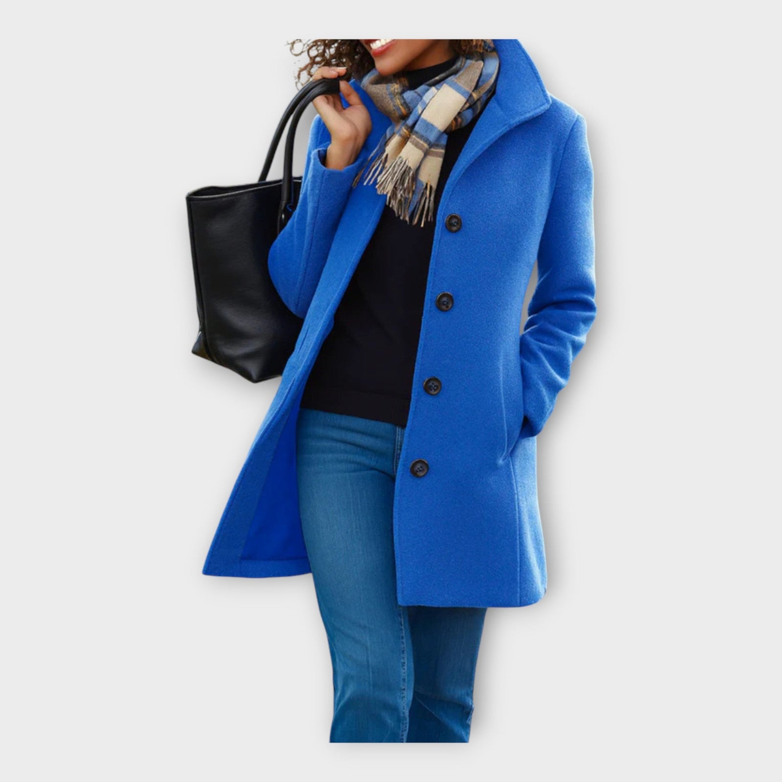 Casaco de Lã Elegante com Botões