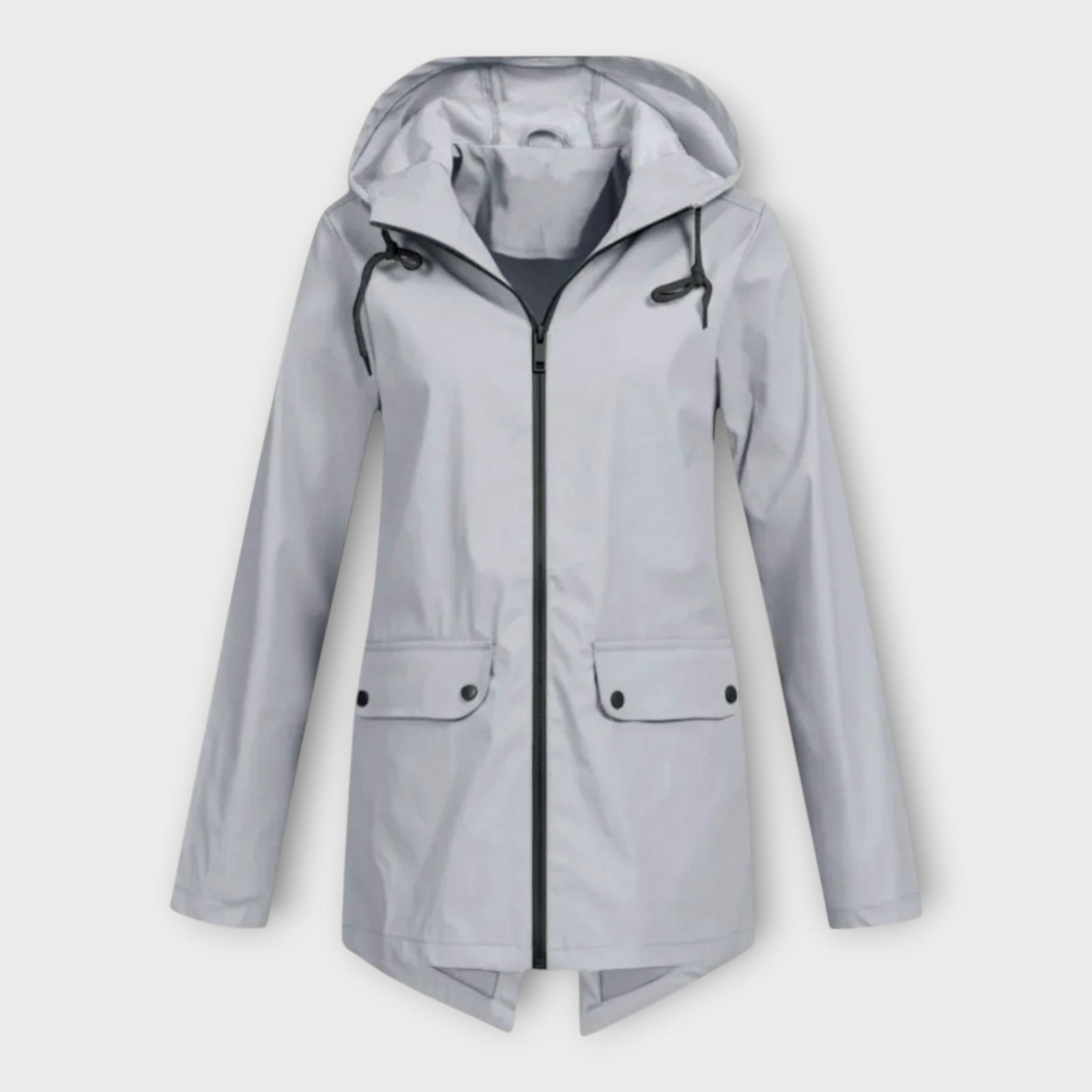 Casaco Elegante Impermeável com Capuz