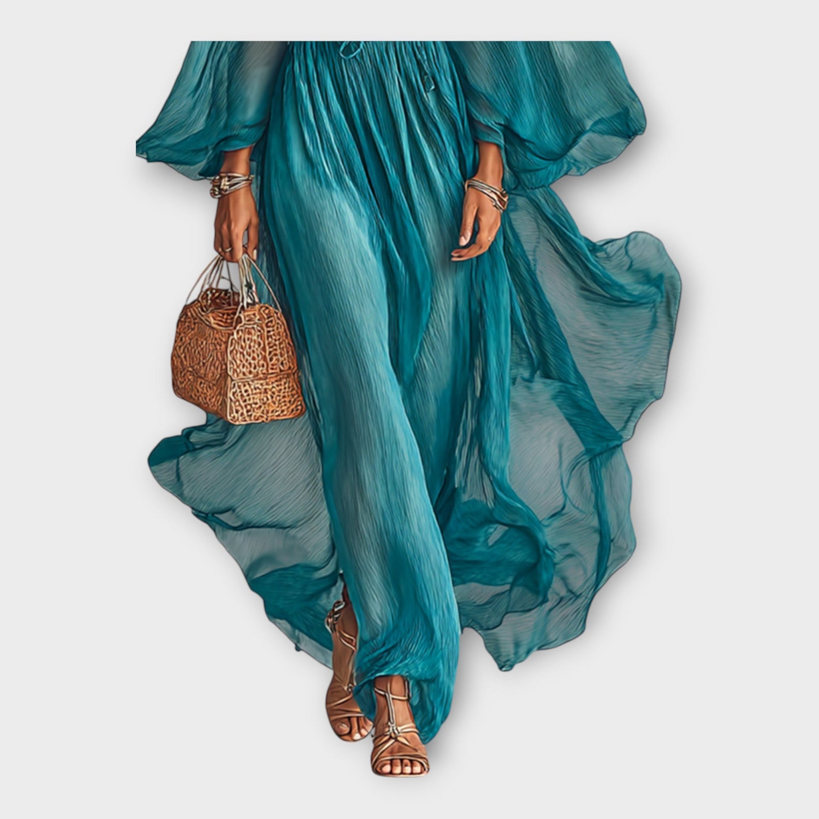 Vestido leve com estética elegante e atemporal