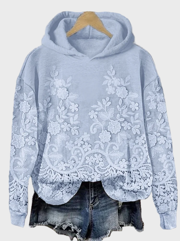 Sweatshirt Casual com Design 3D Florido
