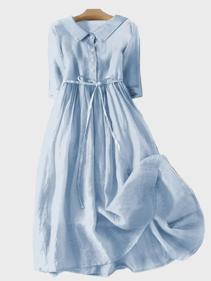 Vestido com Colarinho Elegante