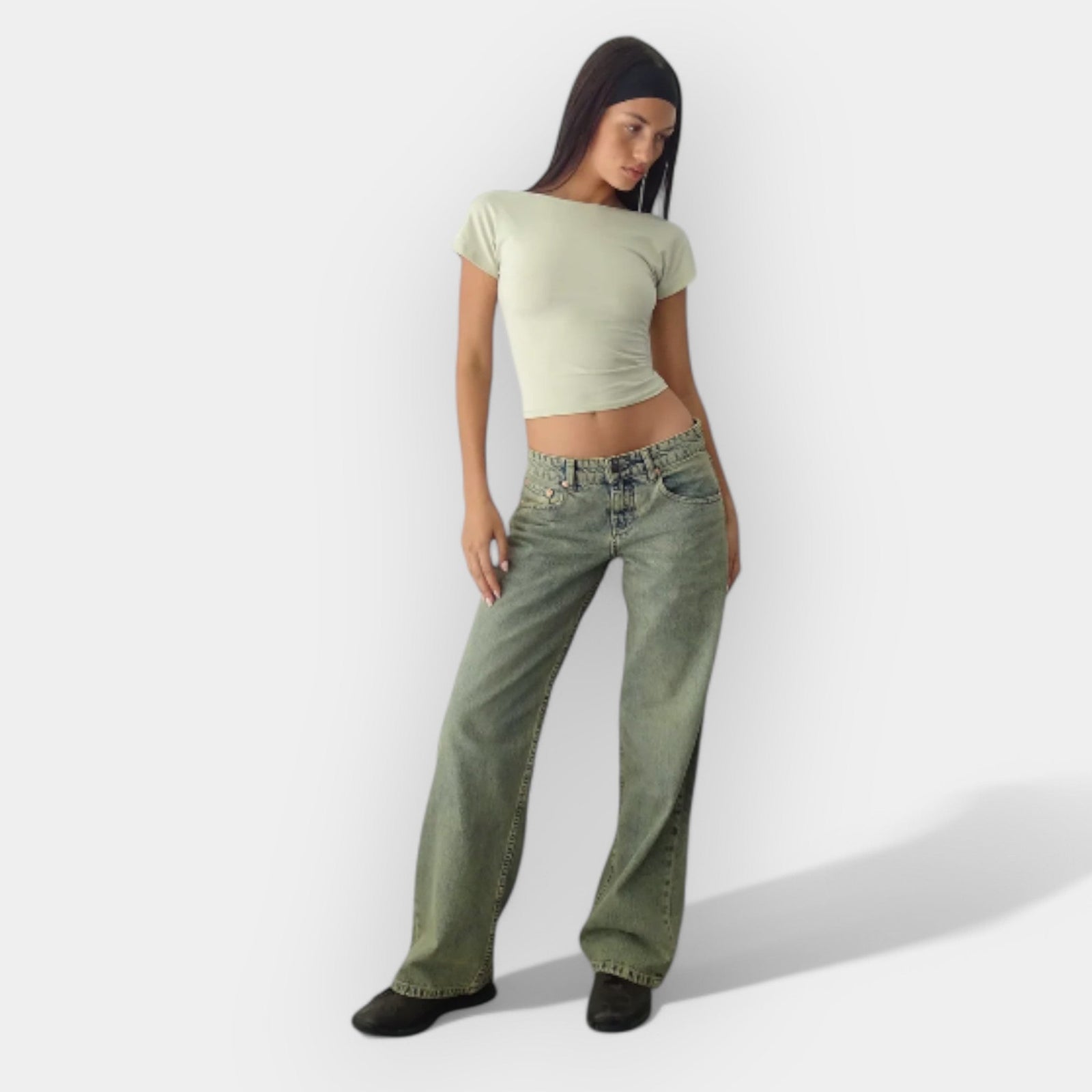 Calças de Jeans de Cintura Baixa