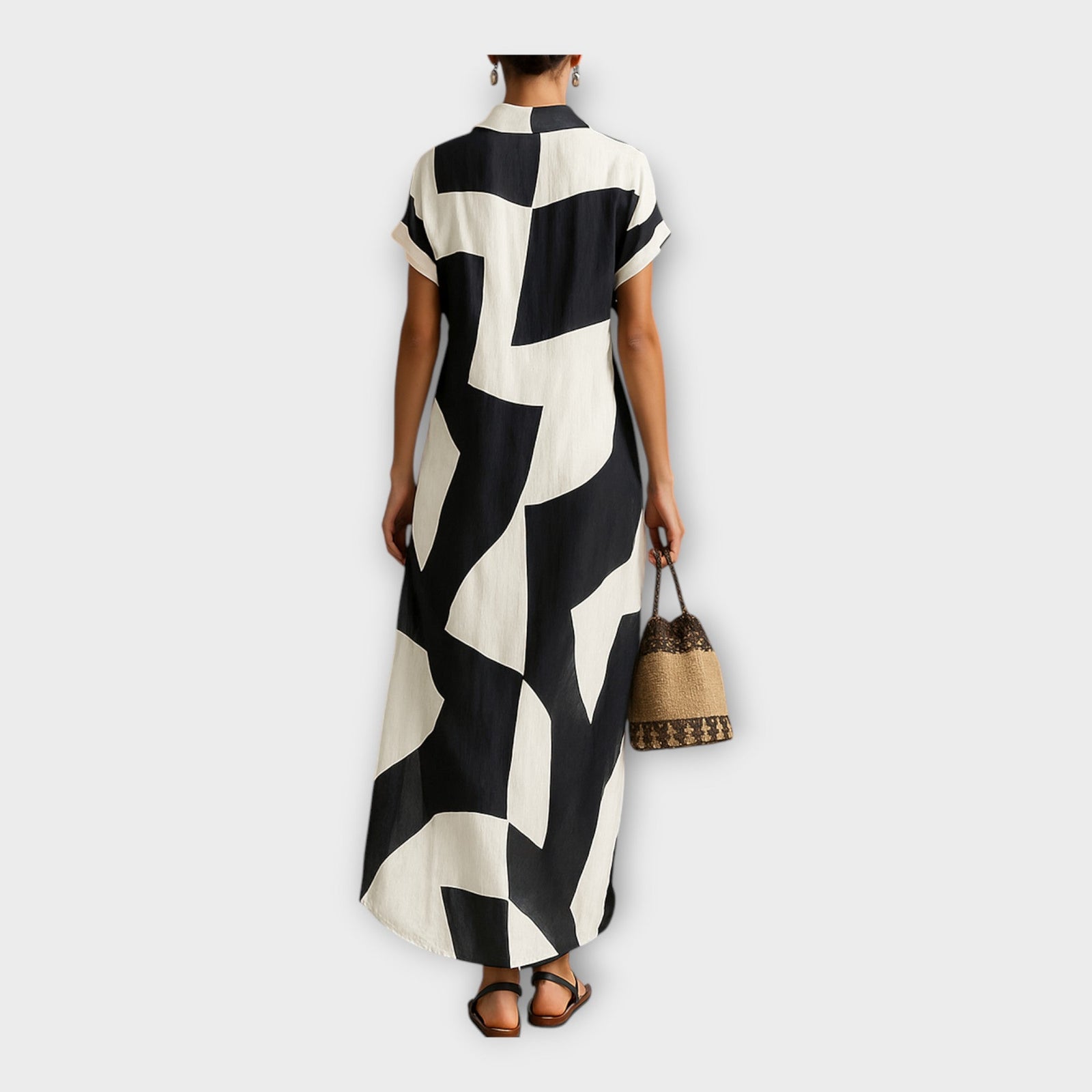 Vestido longo elegante com design moderno e sofisticação atemporal