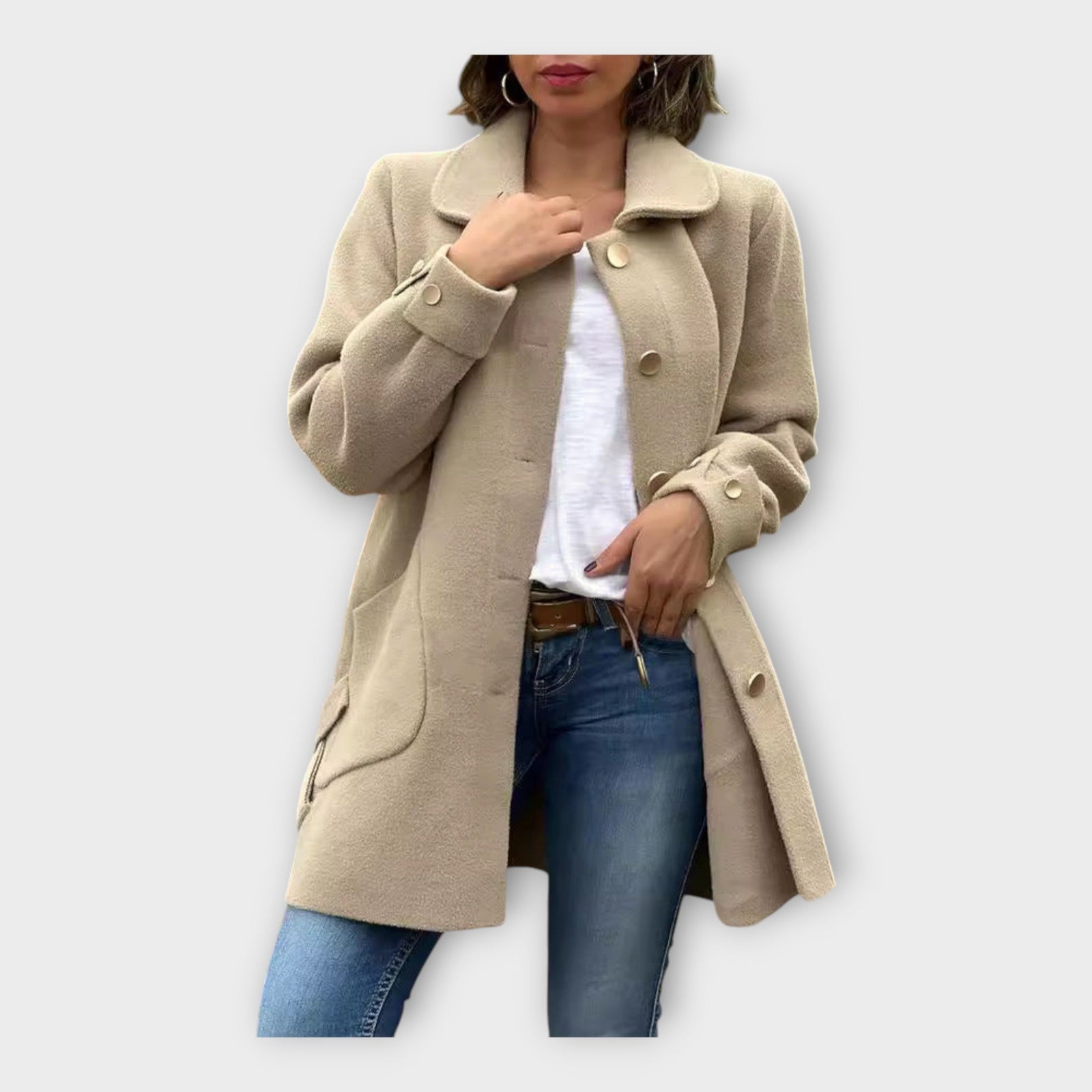 Casaco Longo com Linha Clássica e Botões