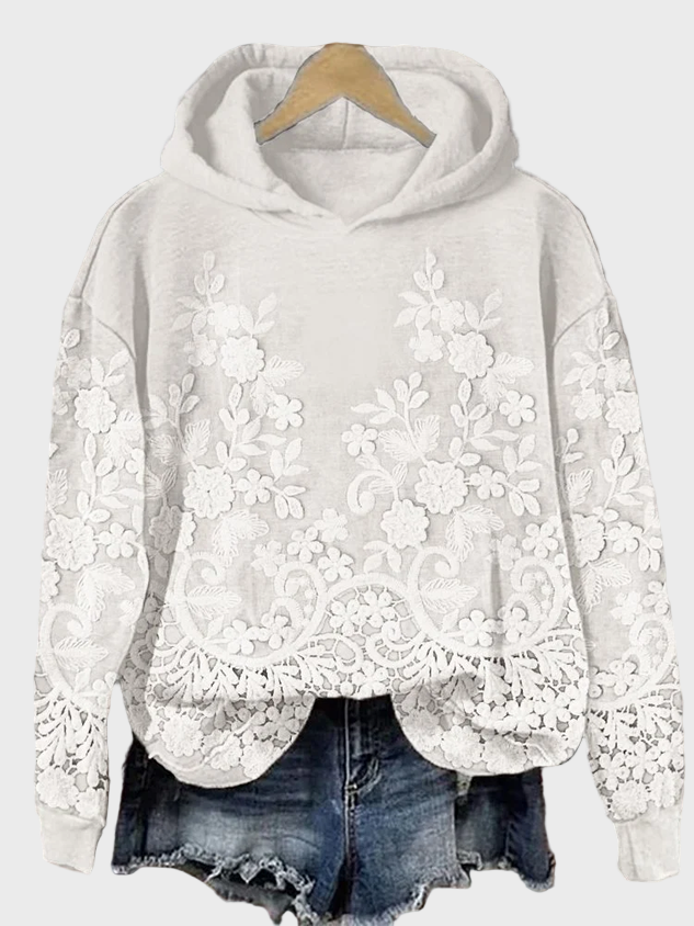 Sweatshirt Casual com Design 3D Florido