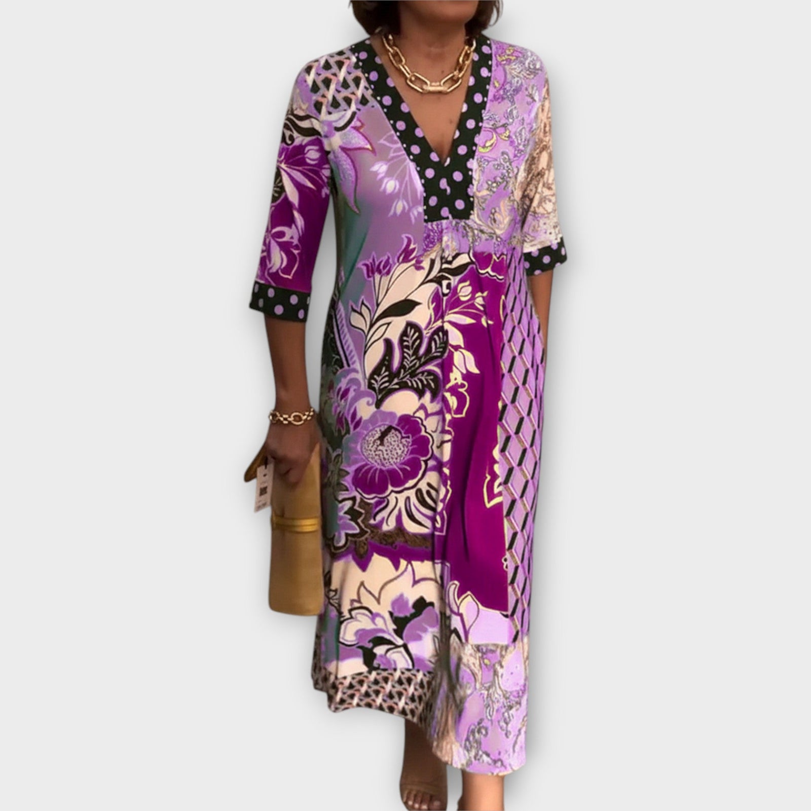 Vestido com Decote Elegante e Designs Únicos