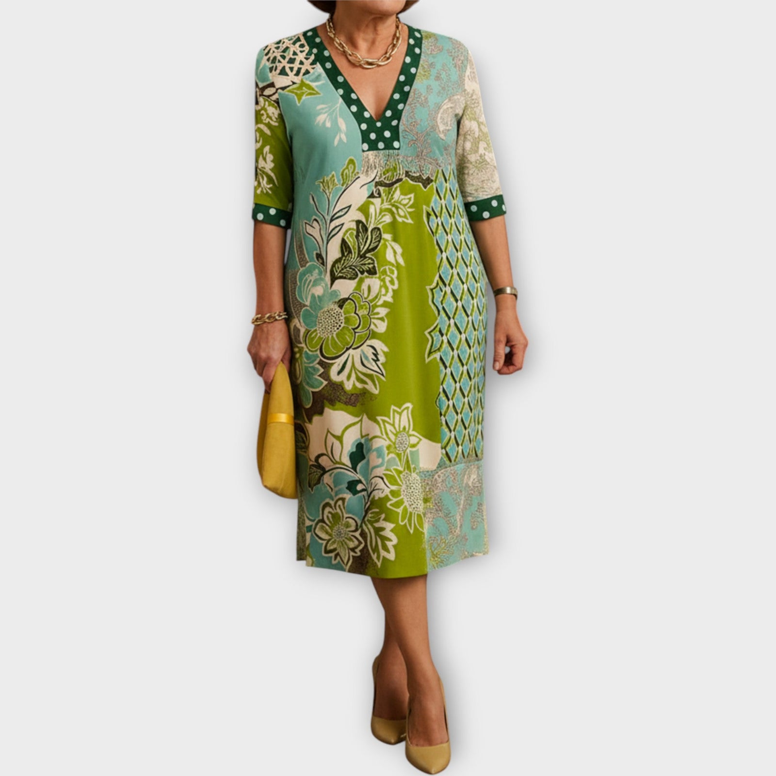 Vestido com Decote Elegante e Designs Únicos