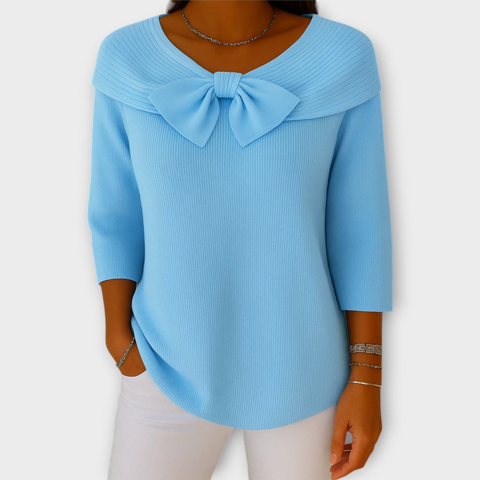 Blusa Elegante com Laço Decorativo