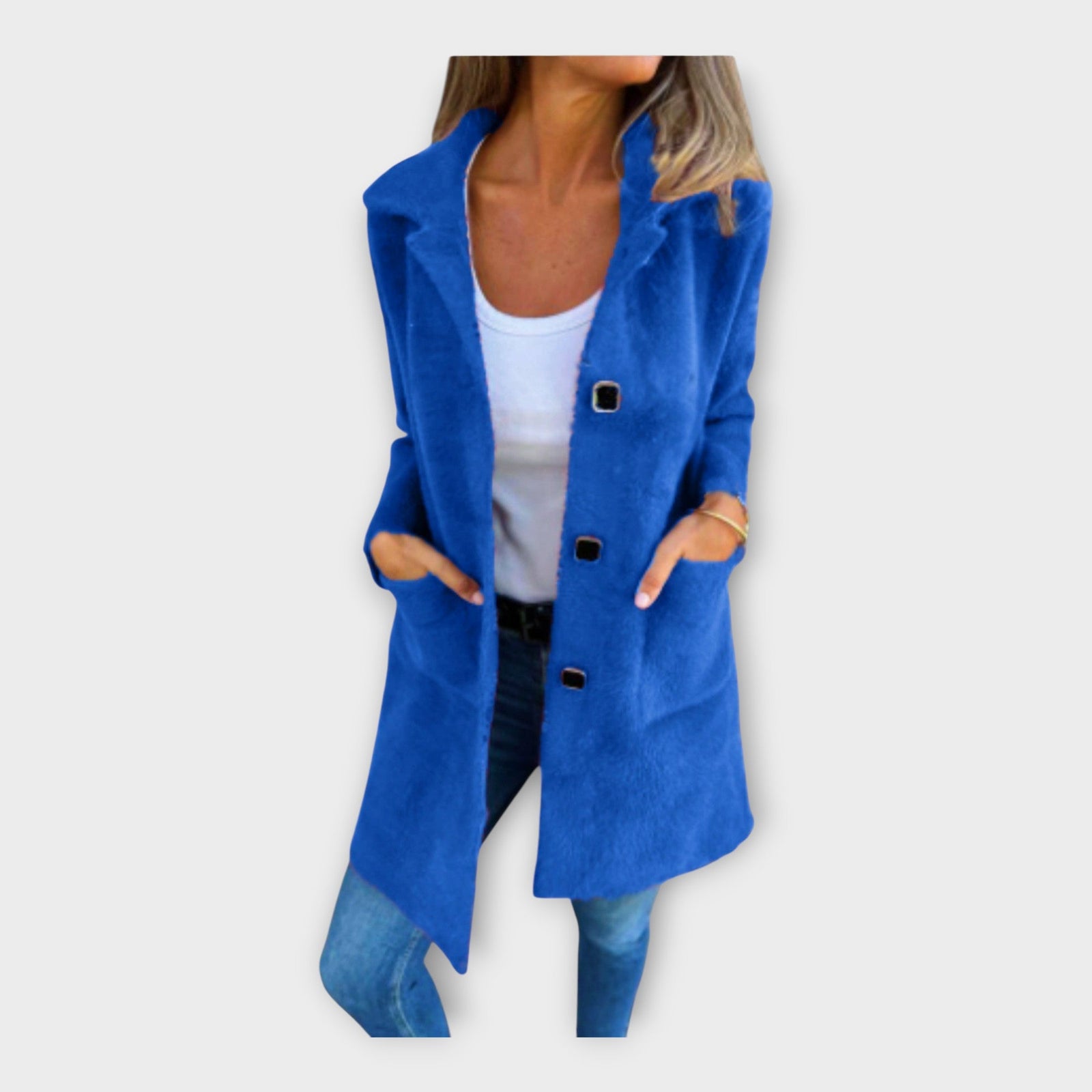 Casaco de Lã com Fecho Elegante