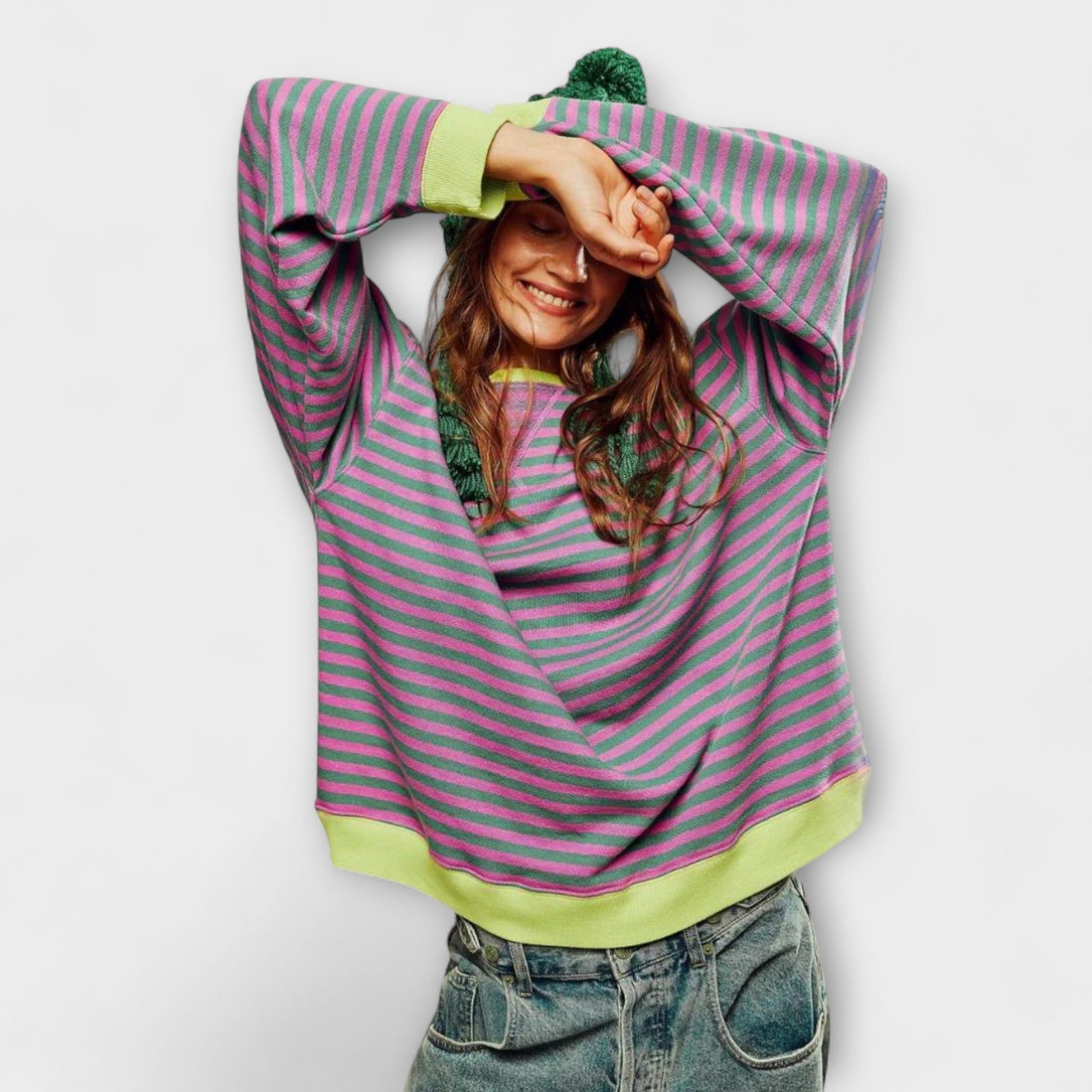 Márcia - Pullover Oversize às Riscas