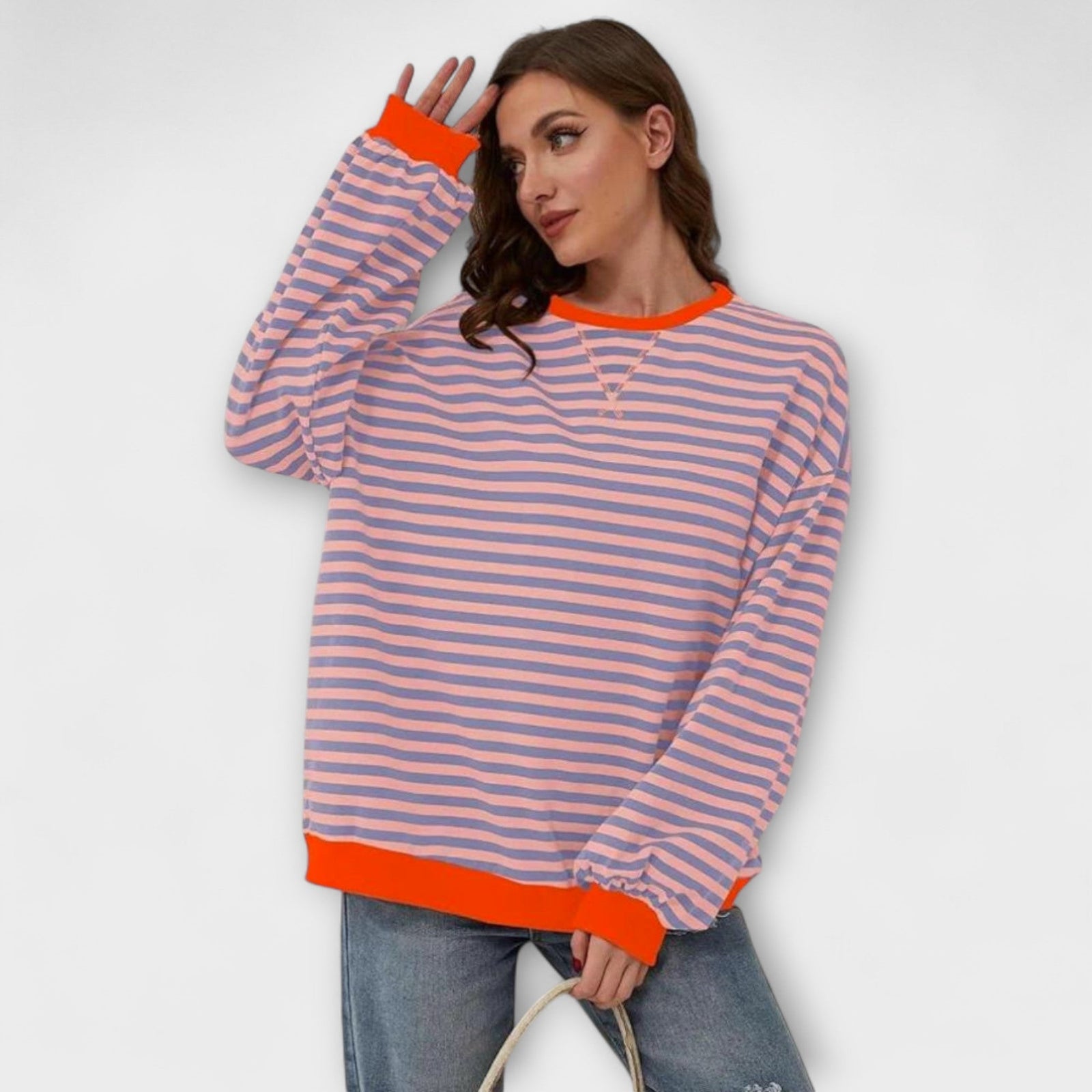 Márcia - Pullover Oversize às Riscas