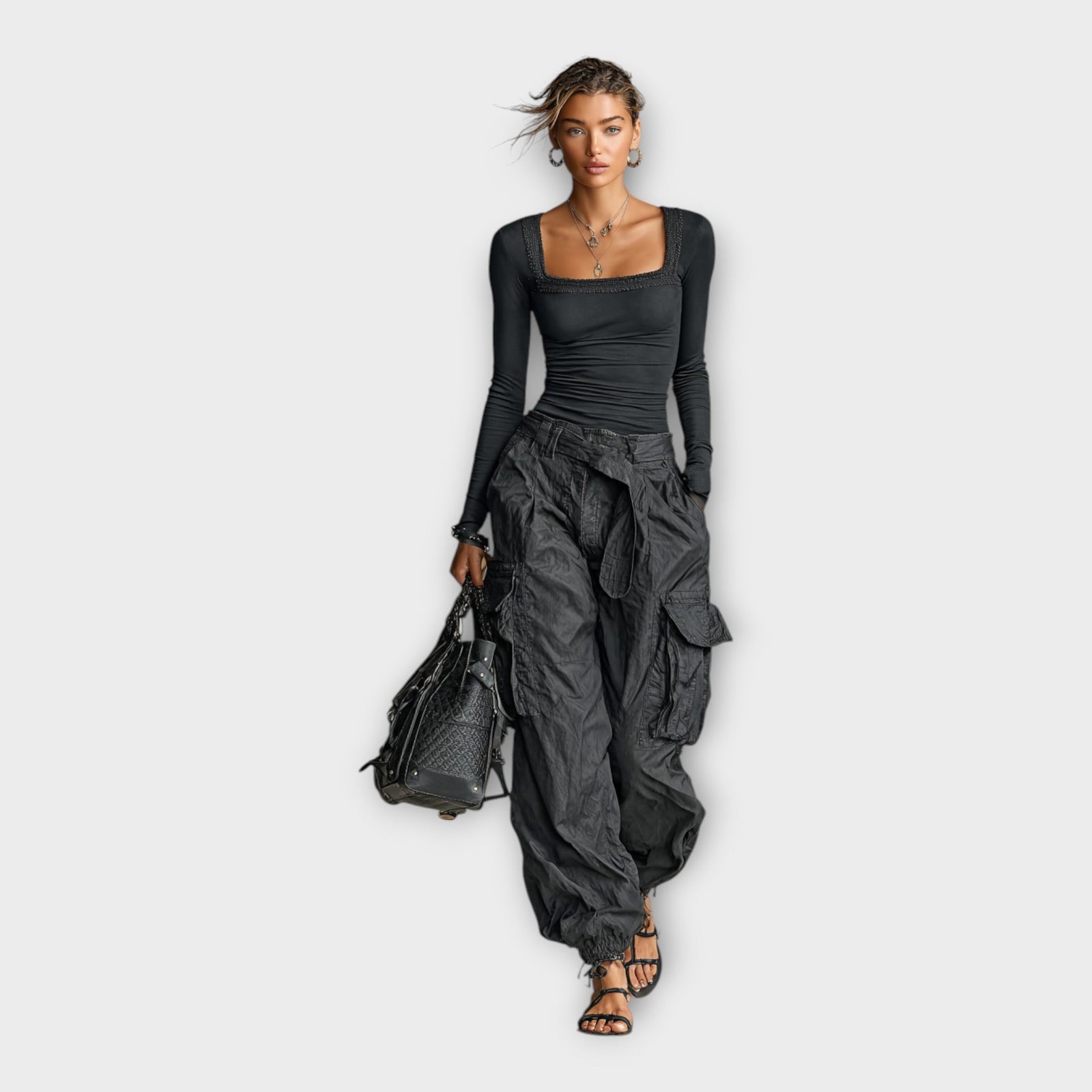 Calças cargo com conforto moderno