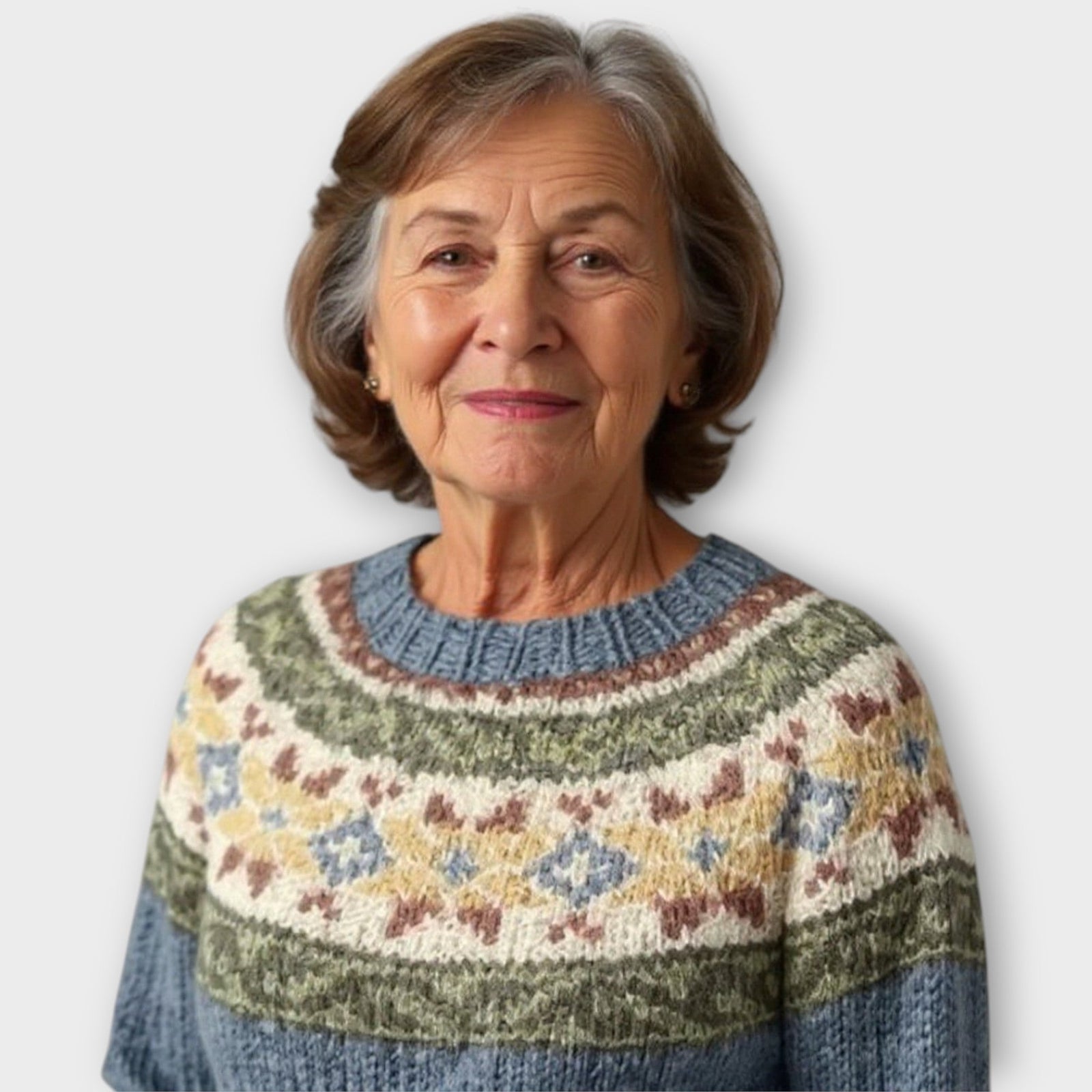 Camisola Tricot com Padrão Geométrico