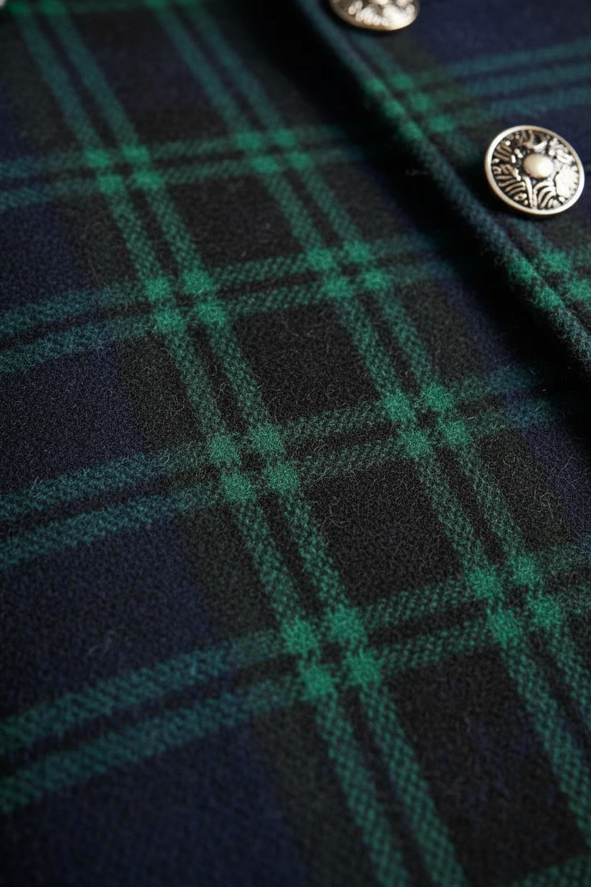 Sofia | Sobretudo Longo com Padrão Xadrez Elegante